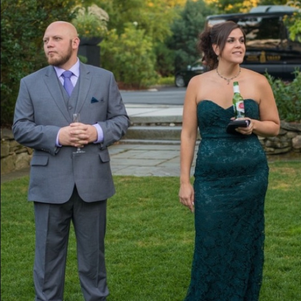 Lulu's Green Strapless Gown for Weddings - Picture 4 of 6